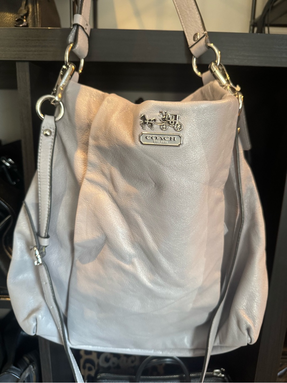 Coach Madison Isabelle Hobo Bag Gray Lime